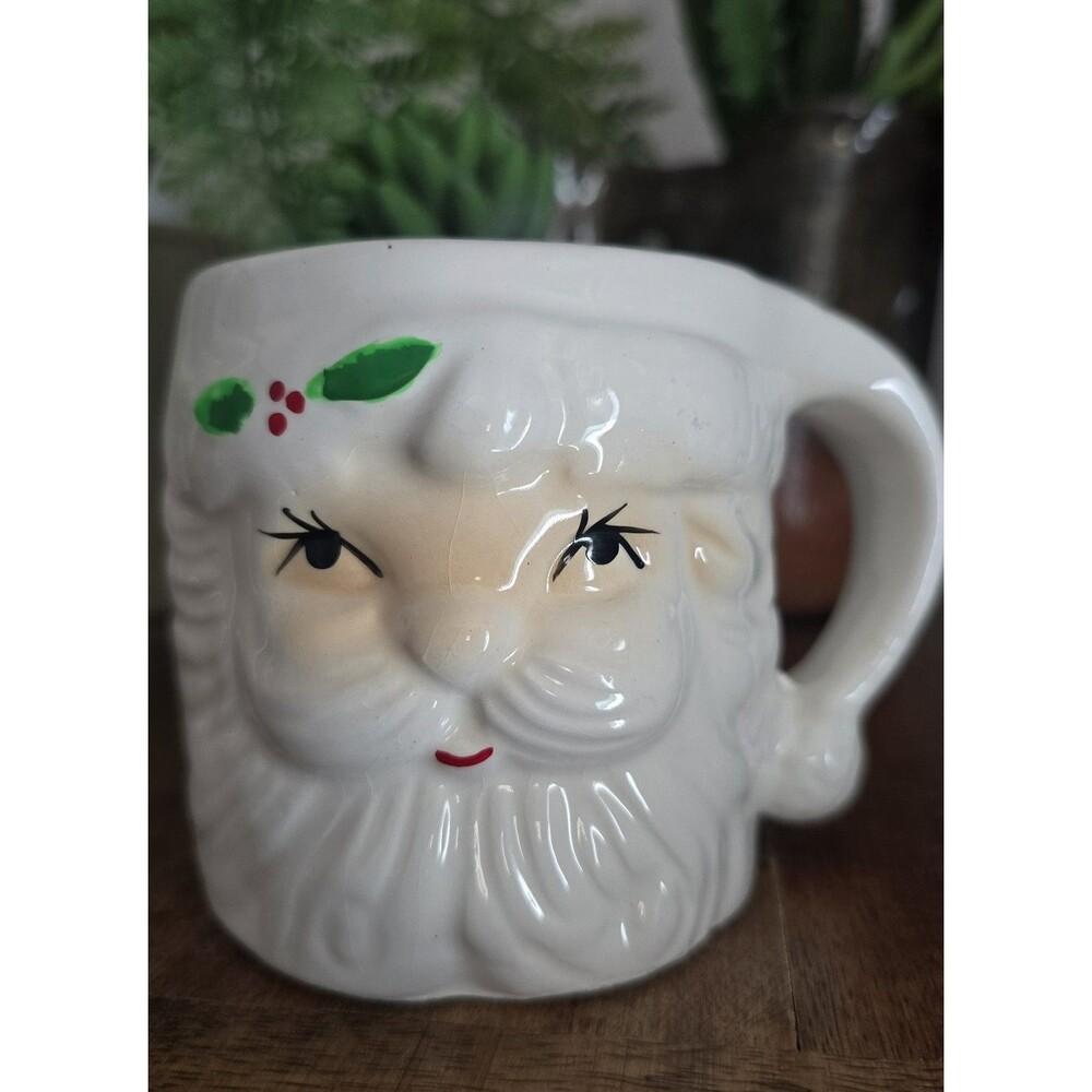 Vintage Santa Claus Face Mug ~   Christmas